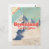 Groenland poster van het vintonijnreizen briefkaart (Voorkant / Achterkant)