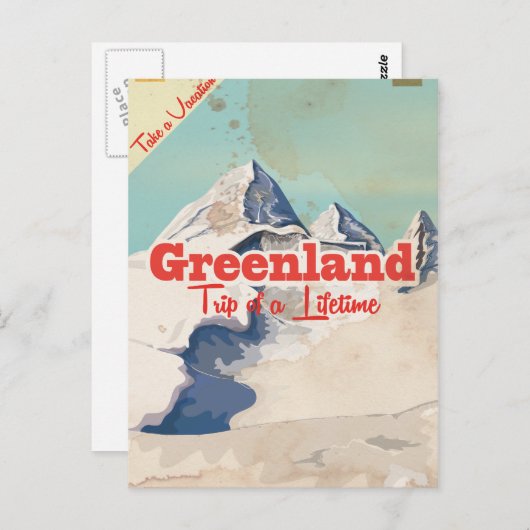 Groenland poster van het vintonijnreizen briefkaart (Voorkant / Achterkant)
