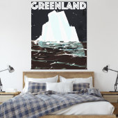 Groenland poster van het vintonijnreizen canvas afdruk (Insitu (Slaapkamer))