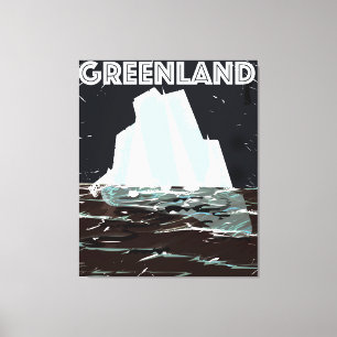 Groenland poster van het vintonijnreizen canvas afdruk