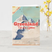 Groenland poster van het vintonijnreizen kaart (Gele Bloem)