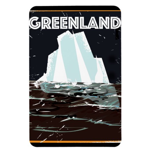 Groenland poster van het vintonijnreizen magneet (Verticaal)