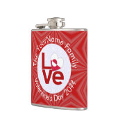 Groenland Rode Love Vlag gepersonaliseerd Heupfles (Links)