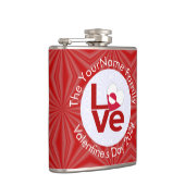 Groenland Rode Love Vlag gepersonaliseerd Heupfles (Rechts)