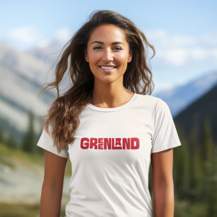 Groenland Rode Typografie Kalaallit Nunaat T-shirt