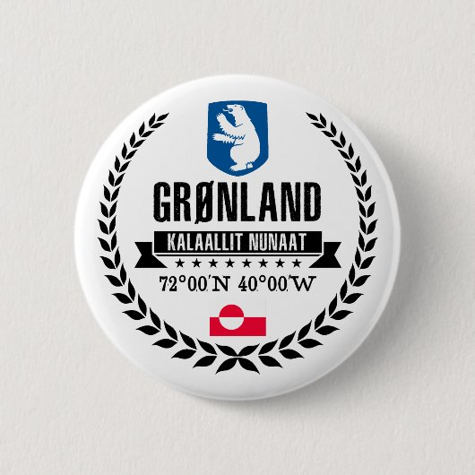 Groenland Ronde Button 5,7 Cm (Voorkant)