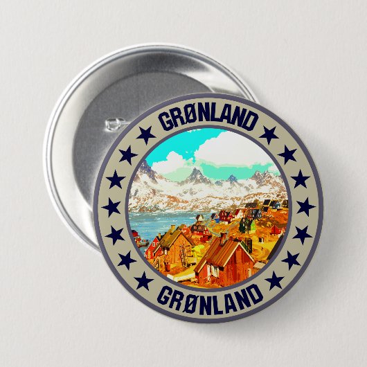 Groenland Ronde Button 7,6 Cm (Voorkant /achterkant)