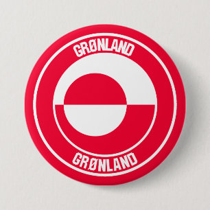 Groenland Ronde Embleem Button 7,6 Cm