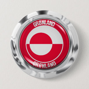 Groenland Ronde Embleem Button 7,6 Cm