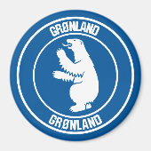 Groenland Ronde Embleem Magneet (Voorkant)