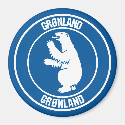 Groenland Ronde Embleem Magneet (Voorkant)