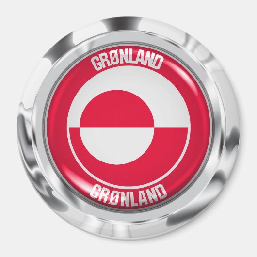 Groenland Ronde Embleem Magneet (Voorkant)