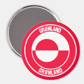 Groenland Ronde Embleem Magneet (Voorkant / Achterkant)