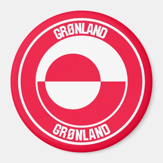 Groenland Ronde Embleem Magneet (Voorkant)