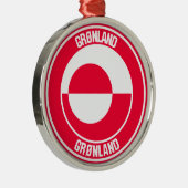 Groenland Ronde Embleem Metalen Ornament (Rechts)