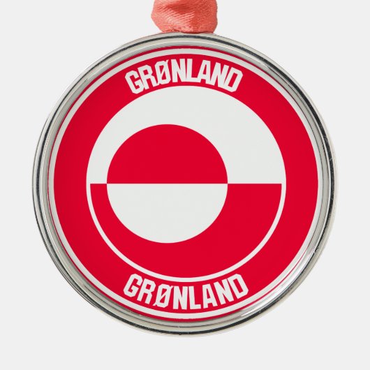 Groenland Ronde Embleem Metalen Ornament (Voorkant)