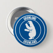 Groenland Ronde Embleem Ronde Button 7,6 Cm (Voorkant /achterkant)