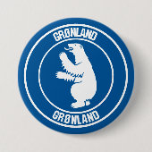 Groenland Ronde Embleem Ronde Button 7,6 Cm (Voorkant)