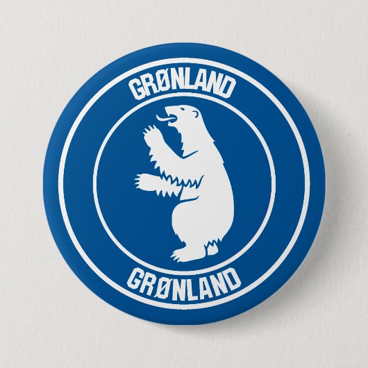 Groenland Ronde Embleem Ronde Button 7,6 Cm (Voorkant)