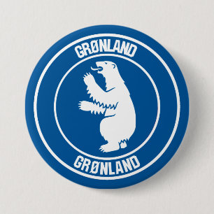 Groenland Ronde Embleem Ronde Button 7,6 Cm
