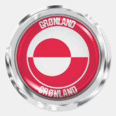 Groenland Ronde Embleem Ronde Sticker (Voorkant)