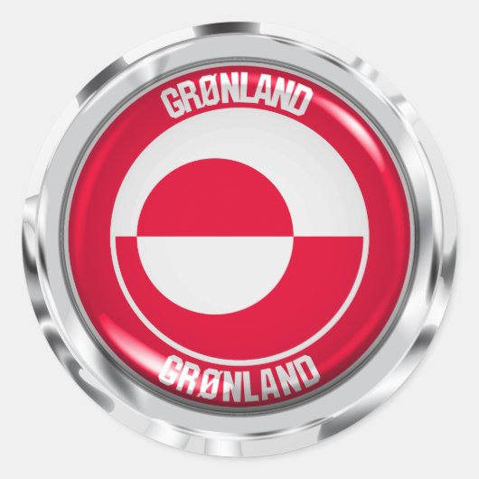 Groenland Ronde Embleem Ronde Sticker (Voorkant)