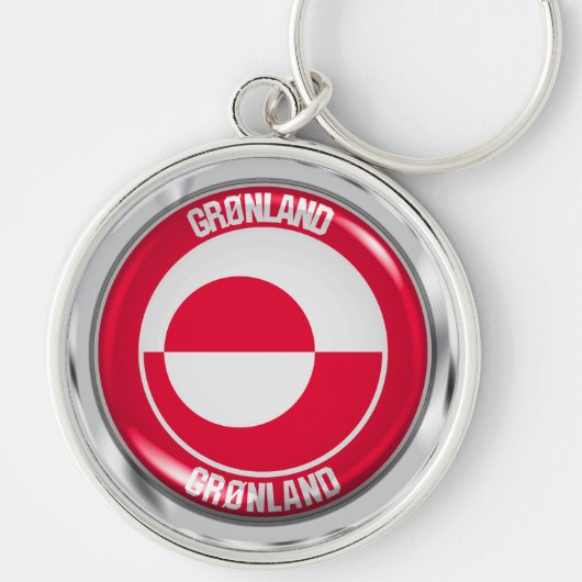 Groenland Ronde Embleem Sleutelhanger (Voorkant)