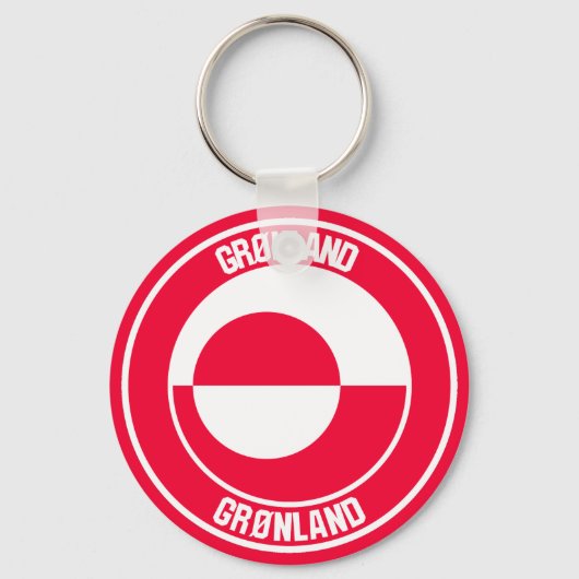 Groenland Ronde Embleem Sleutelhanger (Voorkant)