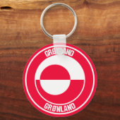 Groenland Ronde Embleem Sleutelhanger (Voorkant)