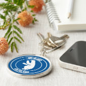 Groenland Ronde Embleem Sleutelhanger (Zijkant)