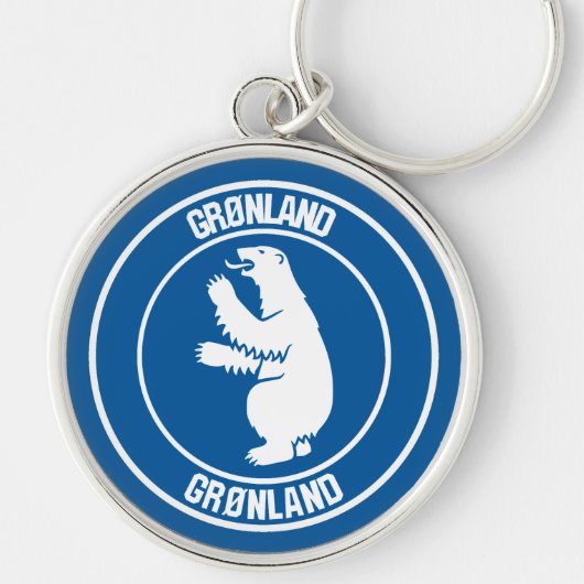 Groenland Ronde Embleem Sleutelhanger (Voorkant)