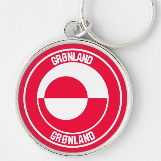 Groenland Ronde Embleem Sleutelhanger (Voorkant)