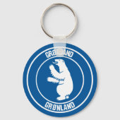 Groenland Ronde Embleem Sleutelhanger (Voorkant)