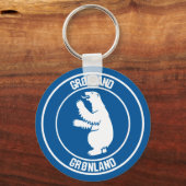 Groenland Ronde Embleem Sleutelhanger (Voorkant)