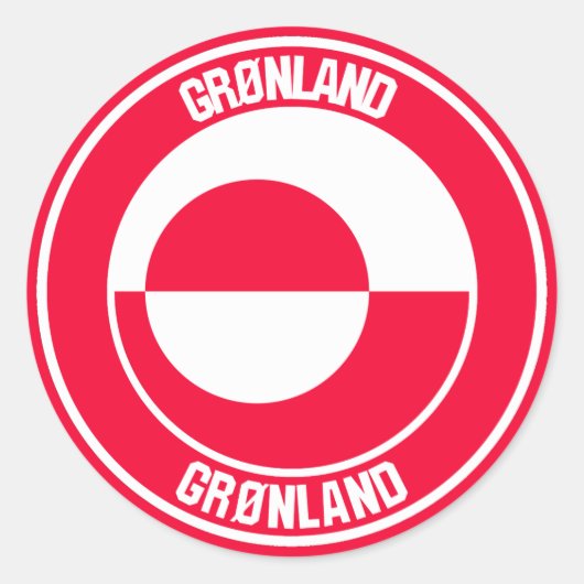 Groenland Ronde Embleem Sticker (Voorkant)