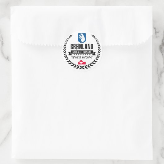Groenland Ronde Sticker (Tas)