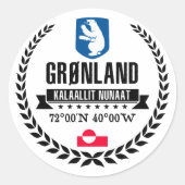 Groenland Ronde Sticker (Voorkant)