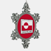 Groenland Tin Sneeuwvlok Ornament (Links)