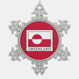 Groenland Tin Sneeuwvlok Ornament