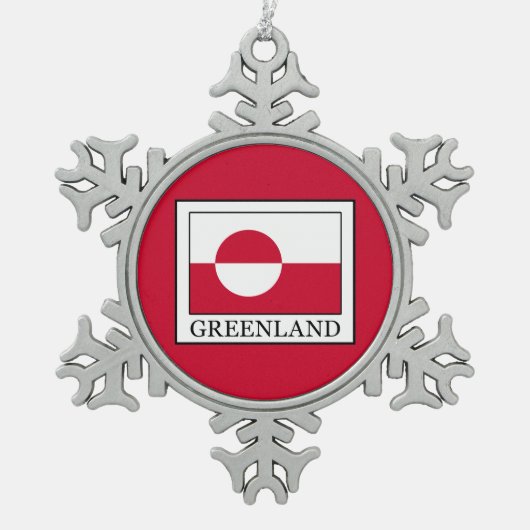 Groenland Tin Sneeuwvlok Ornament (Voorkant)