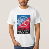Groenland Vikingland & Polar Beer Blauw Rood T-shirt (Voorkant)