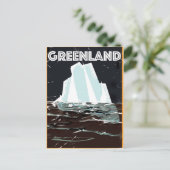 Groenland vintage reisposter briefkaart (Staand voorkant)