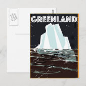 Groenland vintage reisposter briefkaart (Voorkant / Achterkant)