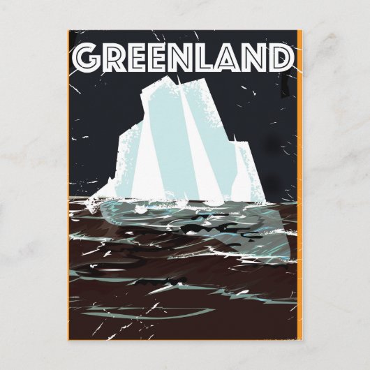 Groenland vintage reisposter briefkaart (Voorkant)
