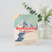 Groenland vintage reisposter briefkaart (Staand voorkant)