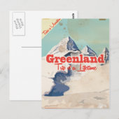 Groenland vintage reisposter briefkaart (Voorkant / Achterkant)