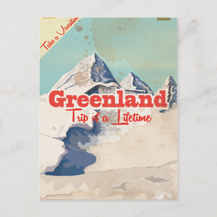 Groenland vintage reisposter briefkaart