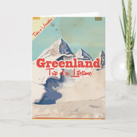 Groenland vintage reisposter kaart (Voorkant)