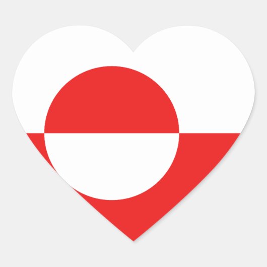 Groenland Vlag Hart Sticker (Voorkant)