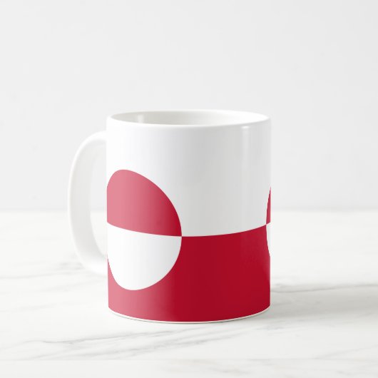 Groenland Vlag Keramische Mok (Voorkant links)